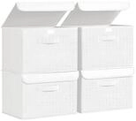 LuxusKollektion Faltbox Aufbewahrungsboxen Deckel faltbar Griff Stoff 4 St&uuml;ck