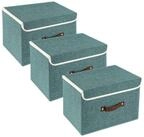 LuxusKollektion Faltbox Aufbewahrungsbox faltbar Deckel Stoff waschbar 3-St&uuml;ck...