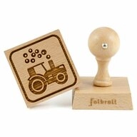 folkroll Geb&auml;ckstempel Traktor 55x55 mm, Buchenholz