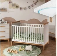 VitaliSpa&reg; Babybett Malia, Wei&szlig;/Artisan, 70x140 cm mit Matratze, 2-tlg.