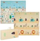 relaxdays Spielmatte Faltbare Spielmatte Tiere und Stra&szlig;e (2-St)