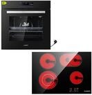 KB Elements Backofen-Set Einbaubackofen 60 cm mit 4-Zonen Glaskeramik Kochfeld...