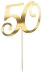 partydeco Tortenstecker, Cake Topper "50" gold 20,5cm