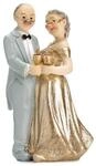 partydeco Tortenstecker, Tortenfigur Goldene Hochzeit / Brautpaar, 12cm