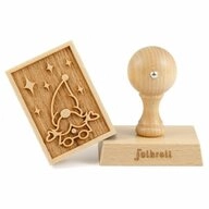 folkroll Geb&auml;ckstempel Wichtel 70x50 mm, Buchenholz