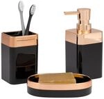 bremermann Badaccessoire-Set Badezimmer-Set 3-tlg. SAVONA, Kunststoff,