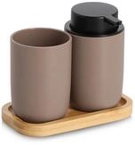 Zeller Present Seifenspender Bad-Accessoires-Set, Zahnputzbecher und...