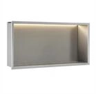 wohnwerk.idee Badregal LED Wandnische 30x60 cm Edelstahl mit Beleuchtung, IP66,