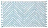 Homescapes Badematte Badteppich hellblau mit Zickzack-Muster &ndash; Badematte 50 x...