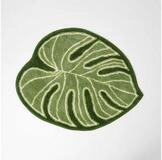Homescapes Badematte Badvorleger Blatt 65 x 80 cm &ndash; Gr&uuml;ne Badematte, 100 %