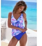 Vivance by Lascana B&uuml;gel-Tankini mit stylischem Bl&auml;tterprint blau 42