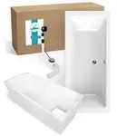 Calmwaters Badewanne Modern Select, (3-tlg), Wei&szlig;, 180 x 80 cm, Acryl,...