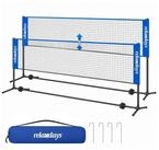 relaxdays Badmintonnetz h&ouml;henverstellbar (2-St), blau, 400 cm