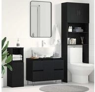 vidaXL Badezimmerspiegelschrank vidaXL Waschbeckenschrank Schwarz Eichen-Optik...