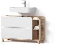 Livinity&reg; Waschbeckenunterschrank Marano, Sonoma/Wei&szlig;, 100 x 65 cm mit 2...