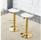 OKWISH Drehhocker Barst&uuml;hle (2 St., 360&deg; drehbar & goldfarbenen Metallbeinen