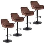 LuxusKollektion Barhocker Barhocker H&ouml;henverstellbar Drehbar Samt R&uuml;ckenlehne...