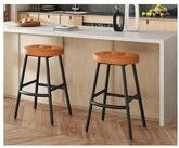 LuxusKollektion Barhocker Barhocker 2er Set 62 cm PU Bezug Braun Schwarz