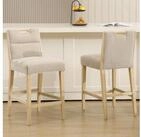 LuxusKollektion Barhocker Barhocker 2er Set Chenille R&uuml;ckenlehne Fu&szlig;st&uuml;tze...