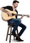 Classic Cantabile Sitzhocker Pub-Hocker f&uuml;r Gitarre - Perfekt f&uuml;r Gitarristen...