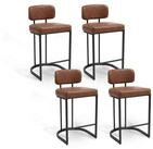 LuxusKollektion Barhocker Barhocker 4er Set R&uuml;ckenlehne PU Kunstleder...