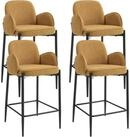 LuxusKollektion Barhocker Barhocker 4er Metallf&uuml;&szlig;e Sitzpolster Chenille