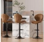 LuxusKollektion Barhocker Barhocker H&ouml;henverstellbar Lehne Fabric Fu&szlig;st&uuml;tze...