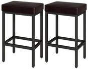 LuxusKollektion Barhocker Barhocker 66cm Kunstleder 6cm Kissen Metallgestell 2er