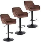 LuxusKollektion Barhocker Barhocker h&ouml;henverstellbar drehbar Samt R&uuml;ckenlehne...