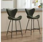 LuxusKollektion Barhocker Barhocker 2erSet Chenille Metallbeine Stepp Lehne...