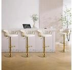 LuxusKollektion Barhocker Barhocker Samt 4er Set h&ouml;henverstellbar 360drehbar...