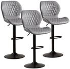LuxusKollektion Barhocker Barhocker Lehne 360Grad Drehstuhl PU Kunstleder Grau...