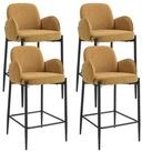 LuxusKollektion Barhocker Barhocker Barstuhl Chenille Metallbeine Armlehne 4...