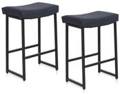 LuxusKollektion Barhocker Barhocker 2er Set Sattelhocker PU Leder mit...