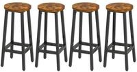 LuxusKollektion Barhocker Barhocker 4er Set Holzoptik Metallrahmen...
