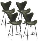 LuxusKollektion Barhocker Barhocker K&uuml;chenhocker Metallbeine Chenille...