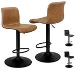 LuxusKollektion Barhocker Barhocker 2er Drehhocker Kunstleder R&uuml;ckenlehne...