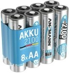ANSMANN AG Akku AA 2100mAh Mignon NiMH 1,2V - 1000x wiederaufladbar (8 St&uuml;ck)...