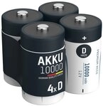 ANSMANN AG Akku Mono D 9300 mAh 1,2V NiMh, 4 St&uuml;ck Akku 10000 mAh (1.2 V)