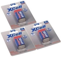 XCell 3x XCell Lithium 9V Block 1200 mAh 6AM6 im 1er Blister Batterie