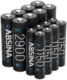 ABSINA ABSINA Akku 8x AAA 1150 + 8x AA 2900 Akku 2650 mAh (1.2 V)