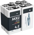 ANSMANN AG Akku 9V 300mAh E-Block NiMH 1,2V &ndash; 1000x wiederaufladbar (4...