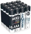 ANSMANN AG Akku Micro AAA 800 mAh 1,2V Ni-MH, 16 St&uuml;ck Akku 800 mAh (1.2 V)