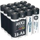 ANSMANN AG Akku Mignon AA 2500 mAh1,2V Ni-MH, 16 St&uuml;ck Akku 2500 mAh (1.2 V)