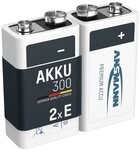 ANSMANN AG Akku 9V 300mAh E-Block NiMH &ndash; 1000x wiederaufladbar (2 St&uuml;ck)...