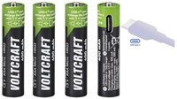VOLTCRAFT Li-Ion USB-C&reg; Akkus, AAA 1.5 V, 400 mAh ladbar per USB-C&reg;...