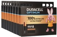 Duracell 64x Duracell MN2400 AAA Micro Batterie Optimum (8x 8er Blister)...
