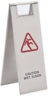 vidaXL Pylonen Warnschild Klappbar Achtung Rutschgefahr Edelstahl (1-tlg)