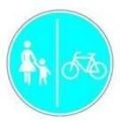 Warnschild VKZ.241-31 Ronde 600mm getrennter Fu&szlig;-u.Radweg RAL-G&uuml;tezeichen...