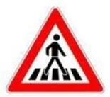 Warnschild VKZ.101-11 Dreieck 900mm Fu&szlig;g&auml;nger&uuml;berweg, rechts...